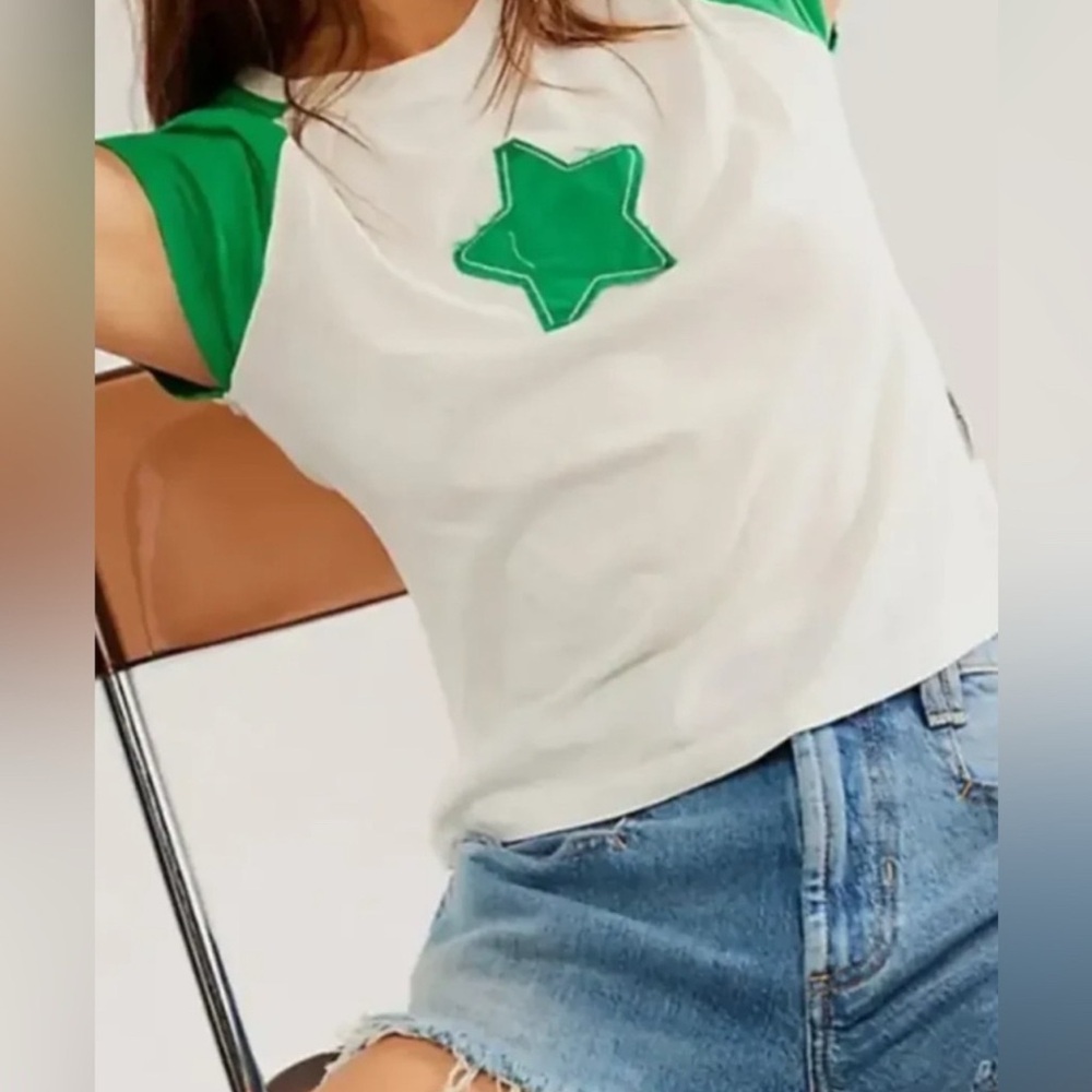 NWT Star patch 🟢100% cotton tee | S
